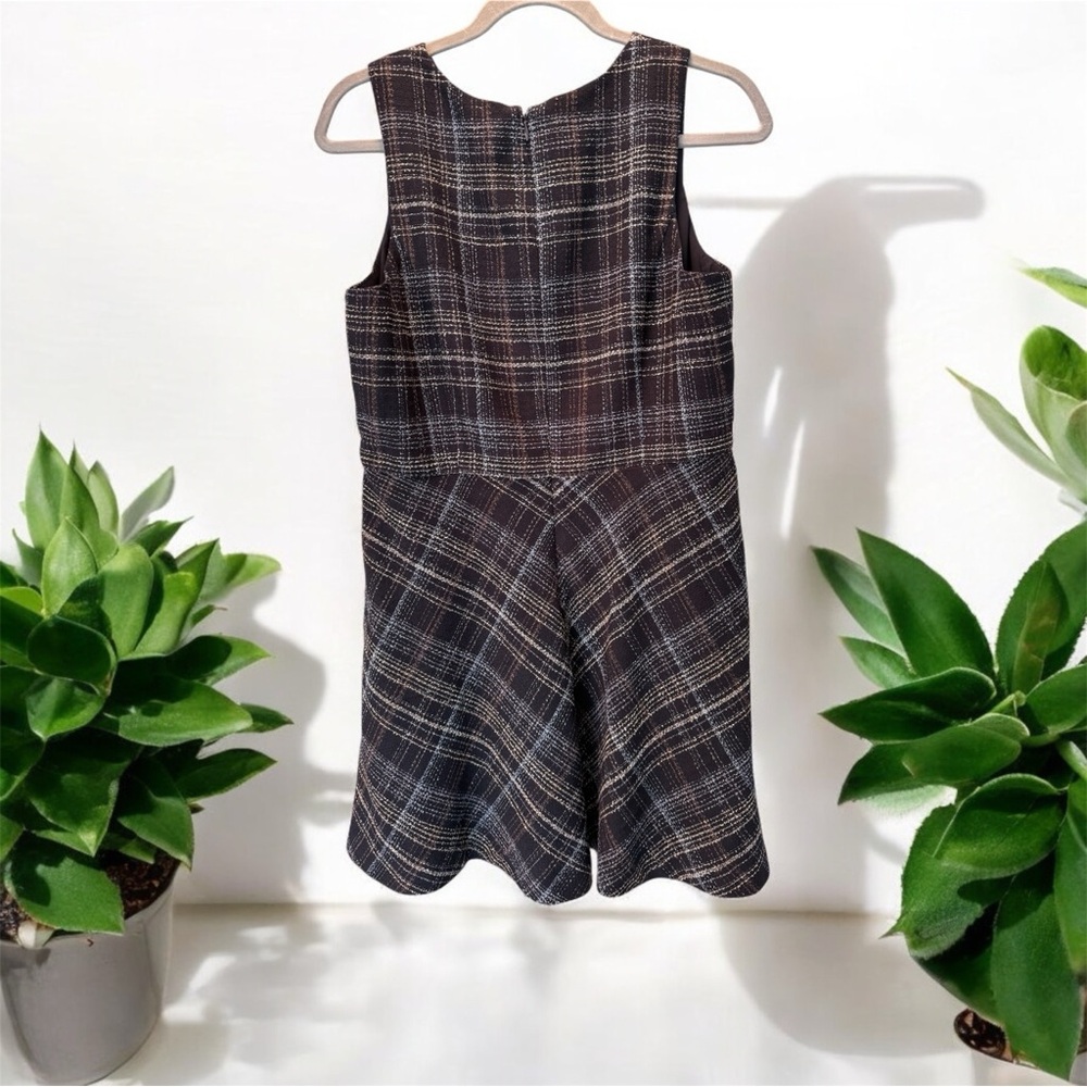 Banana Republic Plaid Tweed Fit and Flare Dress 10P - Picture 2 of 2